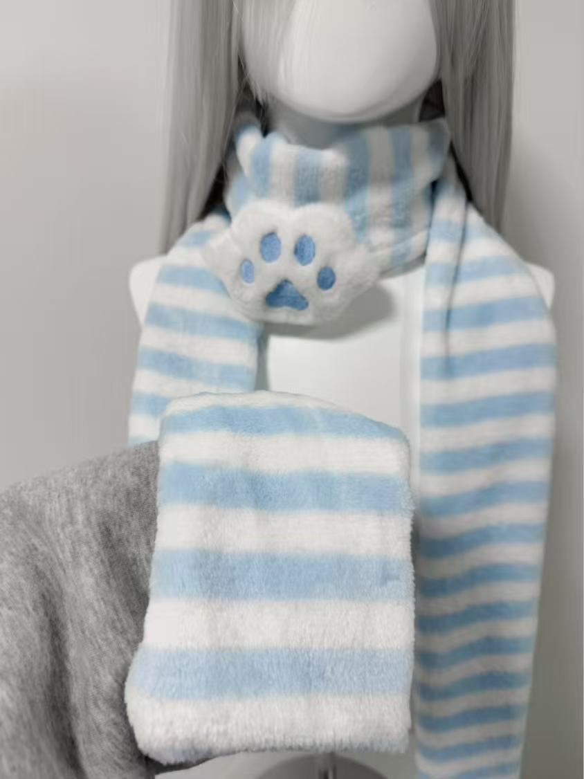 Kawaii Kniied Scarf Cat Paw De - Cat Claw Bark recension och pris