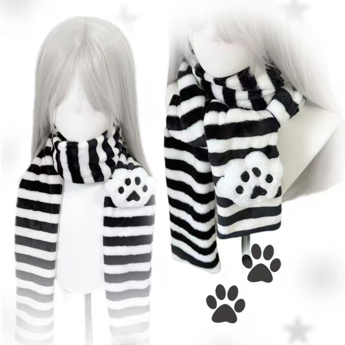 Kawaii Kniied Scarf Cat Paw De - Cat Claw Bark recension och pris