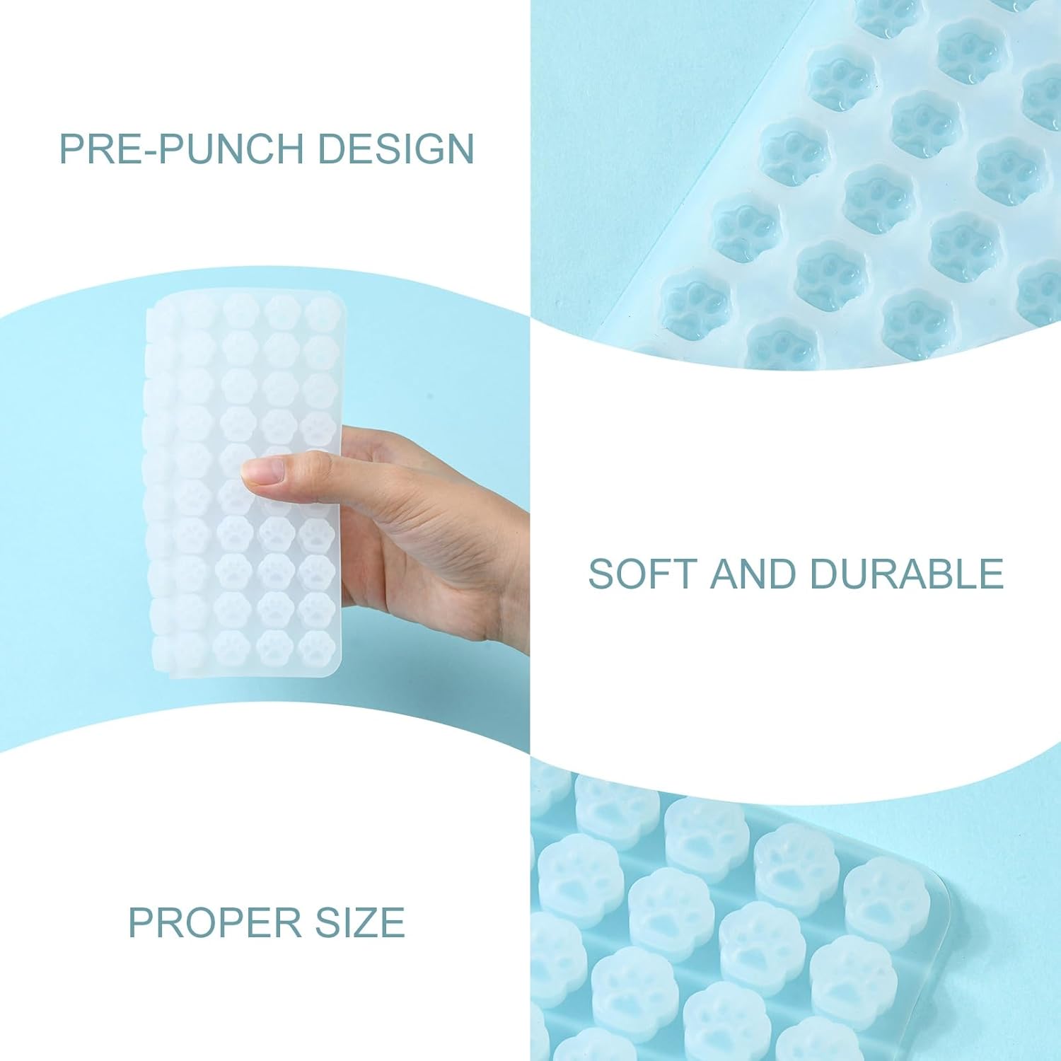 100 Cavity Mini Cat Paw Molds  - Cat Claw Bark recension och pris