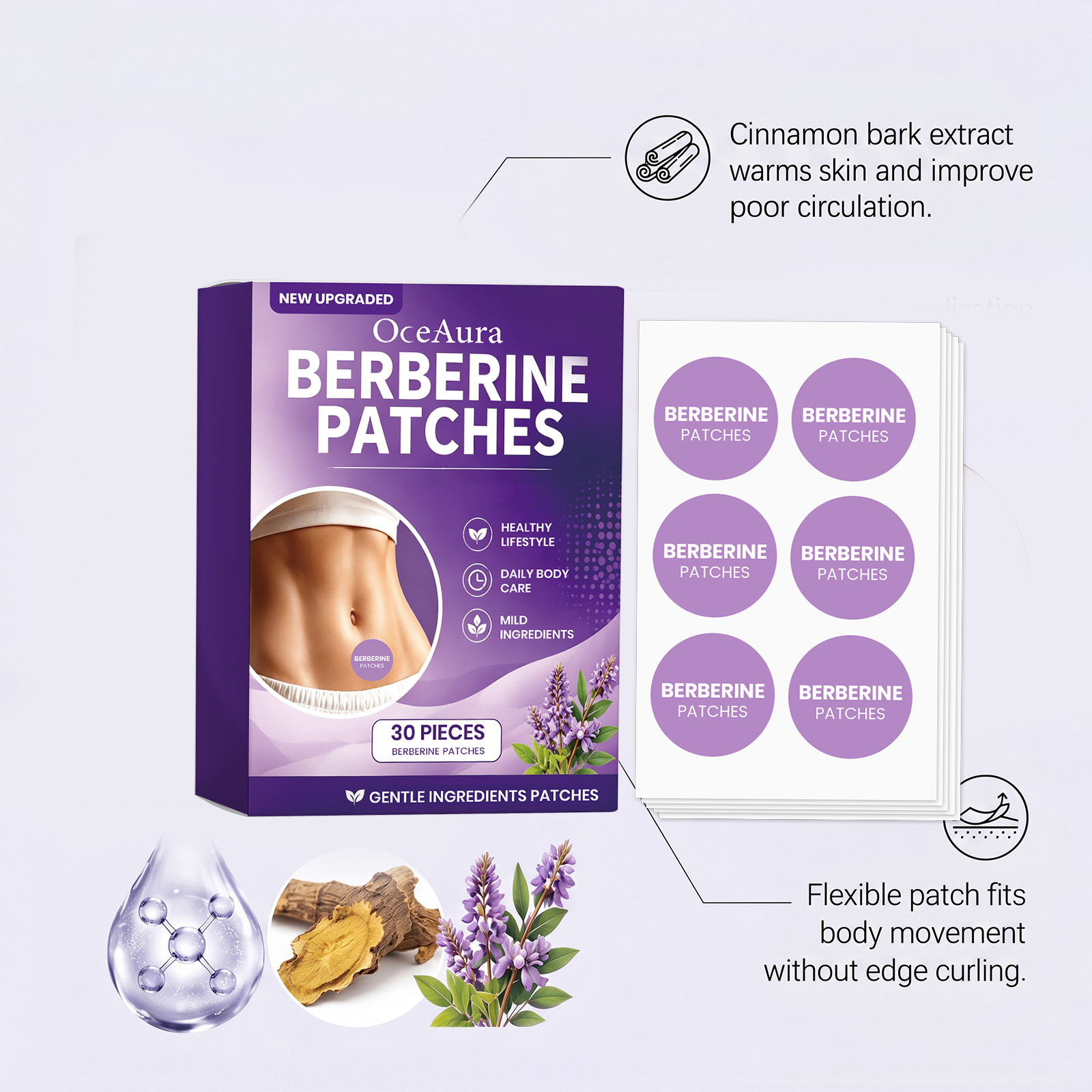 OceAura Berberine Care Patches - Herbal Wellness Formula recension och pris