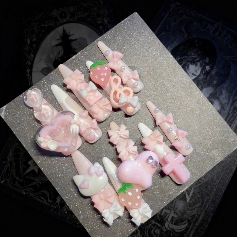 10PCS Sweet Cool White 3D Cat  - Cat Claw Bark recension och pris