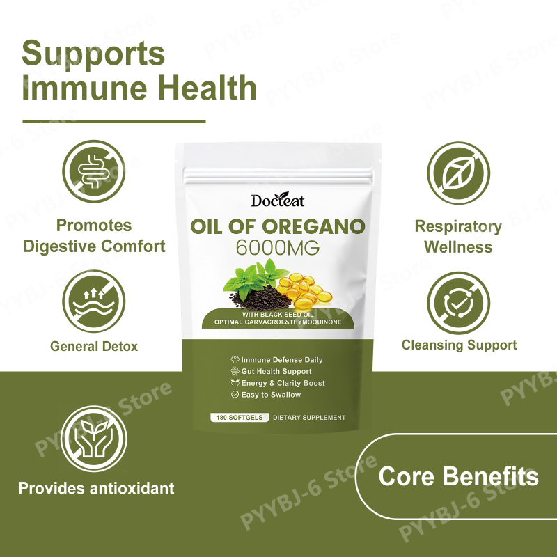 Oregano Oil Softgels with Blac - Herbal Wellness Formula recension och pris